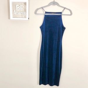 Forever 21 Velvet Blue Bodycon Sleeveless Dress